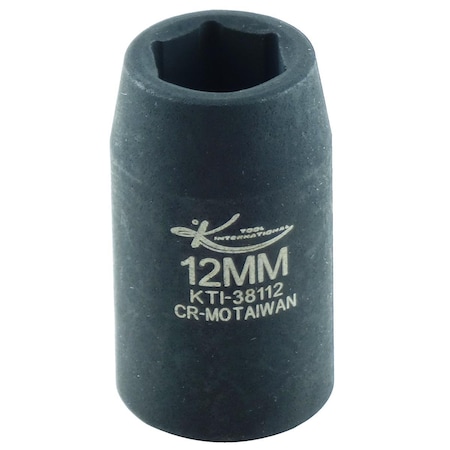 K-Tool International 1/2" Drive Impact Socket black oxide, Stndrd 6 Pnt 1/2"Dr, 12mm KTI-38112